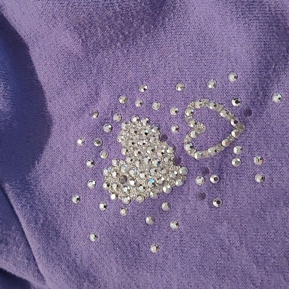 Jumping Beans Purple Hoodie – Girls Size 5 – Sparkle Heart Graphic – Fleece Zip - Picture 5 of 5
